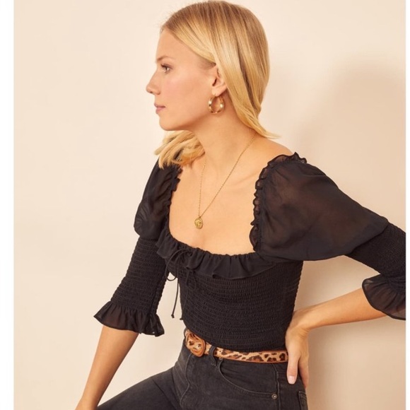 Reformation Tops - REFORMATION Julie Smock Square Neck Top